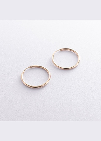 Сережки - кільця в жовтому золоті (2.6 см) с08534 Oniks (264022863)
