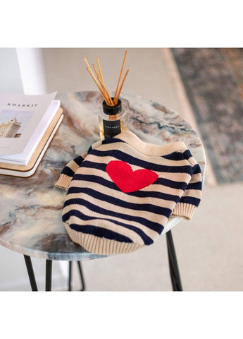 Вязаный свитер полосатый с сердцем Dogs Bomba (362571888)