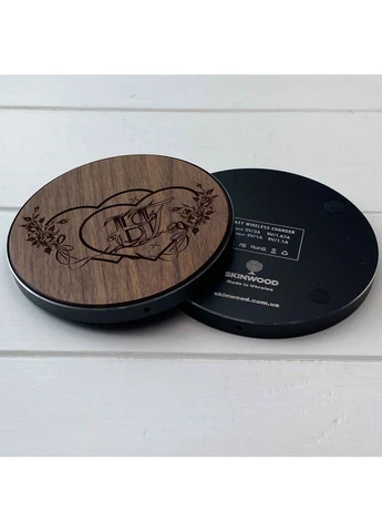 Беспроводная зарядка Fast Charger гравировка Heart SkinWood (396756951)