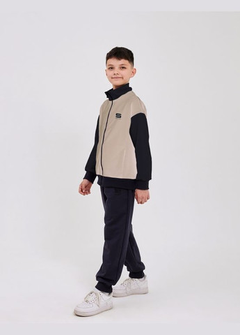 Серый спортивный костюм (куртка+брюки) каменный Smil