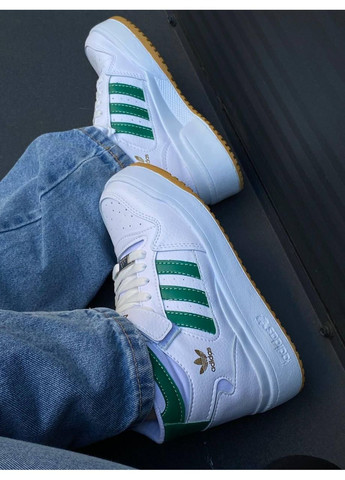 КРОССОВКИ ЖЕНСКИЕ ADIDAS FORUM WHITE GREEN HIGH V2 АДИДАС ФОРУМ No Brand серые демисезоны (368867330)