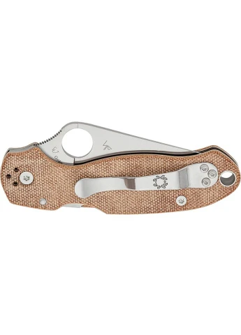 Ніж Para 3 Brown Canvas Micarta brown, туристичний, мисливський, компактний ріжучий інструмент Spyderco (395596610)