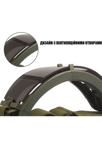 Тактические очки-маска с креплением на каску и тремя сменными линзами Олива Solve (329741359)