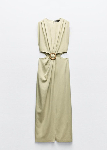 Мятное праздничный платье Zara однотонное