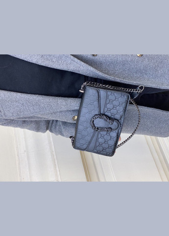 Женская сумка на толстой цепочке кросс-боди с подковой через плечо черная No Brand (284346828)