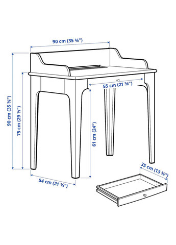 Письмовий стіл ІКЕА LOMMARP 90х54 см (90442824) IKEA (278405737)