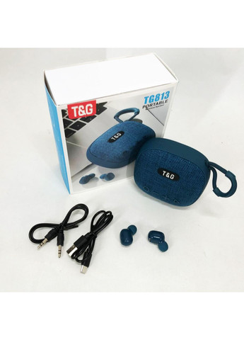 Колонка-Bluetooth с наушниками TG813. Цвет: синий T&G (373394848)