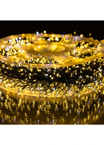 Новорічна гірлянда кімнатна роса 100 м 3000 LED Хвойна лапа зелений провід Жовте сяйво D3000L100MGY Garlando (391771607)