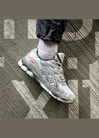 Сірі всесезон кросівки чоловічі asics gel-nyc white steel grey | асікс гель-нюк сірі No Brand