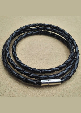 Браслет чоловічий багатошаровий плетений чорний шкіряний браслет No Brand (343051622)