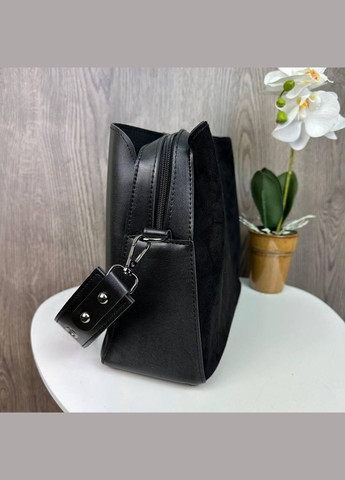 Жіноча замшева сумка чорна No Brand (298996753)