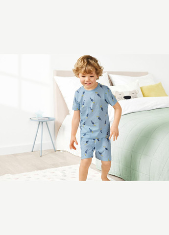 Блакитна піжама (футболка і шорти) для хлопчика lidl 450277 блакитний Lupilu