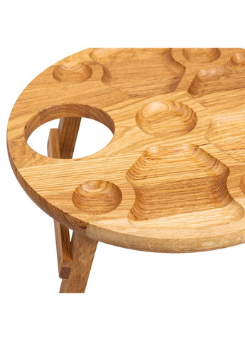 Винний столик-менажниця з дерева 35 см круглий на ніжках дуб BWR350180 Jooki (358706100)