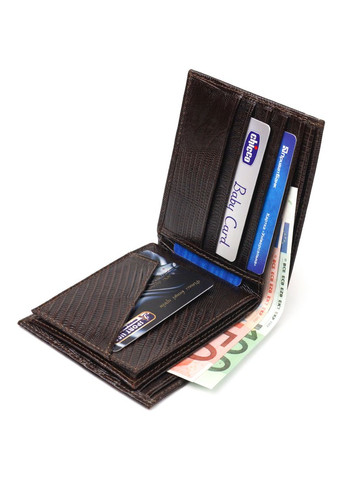 Лакований гаманець для чоловіків у два складення з натуральної фактурної шкіри 21585 Canpellini (331908158)