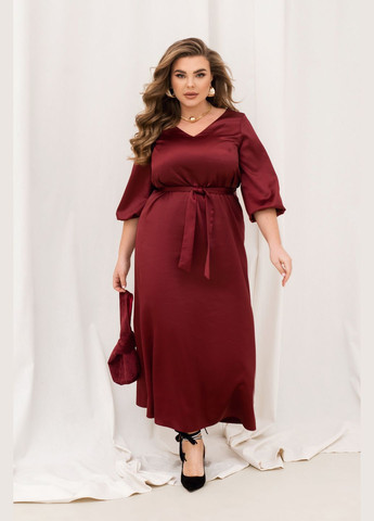 Бордова вечірня сукня Minova однотонна