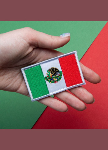 Набір шевронів 2 шт. нашивка з липучкою Прапор Мексики 5х8 см, вишитий патч IDEIA (275869424)