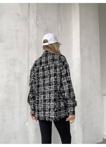 Жіноча сорочка оверсайз з картатим принтом MonCher (355340123)