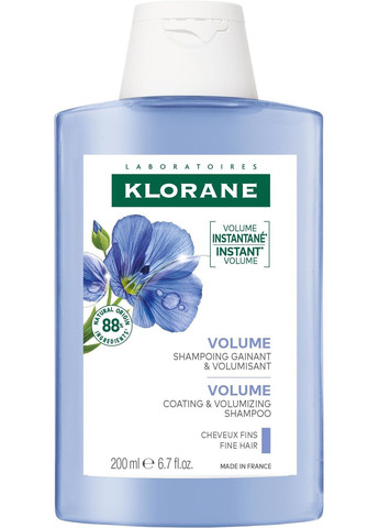 Шампунь для об'єму з екстрактом органічного льону Volume-Fine Hair with Organic Flax 200ml (1027835-31155362) Klorane (368626668)
