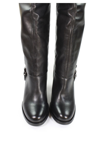 Осенние элегантные демисезонные женские сапоги из натуральной кожи ботфорты It-Girl с пряжкой