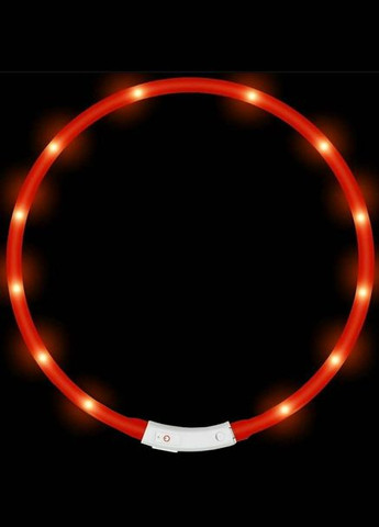Світящийся LED ошейник для собак з зарядкою 50 см Червоний Ecotoys (269341849)