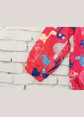 Комбинированная демисезонная ветровка для мальчика dino красная 1060, размер 120 No Brand