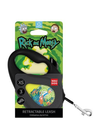 Повідок для собак R-leash "Рік та Морті 2" L до 50 кг 5 м чорний (8126-0281-01) WAUDOG R-leash &quot;Рік та Морті 2&quot; L до 50 кг 5 м чорний (366489113)