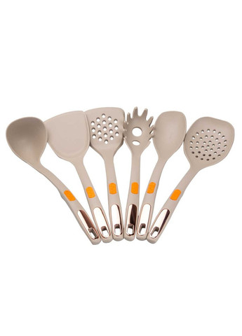 Набор кухонных принадлежностей на подставке 6 штук, серый TS Kitchen (347312371)