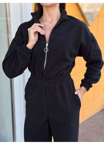 Женский флисовый комбинезон Osoblyva комбинезон-брюки чёрный