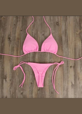 Рожевий купальник жіночий бікіні, роздільний No Brand