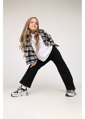 Черные демисезонные джинсы straight для девочки цвет черный цб-00278814 Eleysa