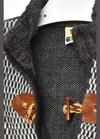 Темно-сірий зимовий кофта дитяча для хлопчика темно-сірого кольору з принтом пуловер Let's Shop