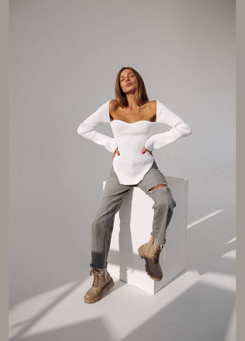 Кофта в рубчик з гарним вирізом Україна (327880210)