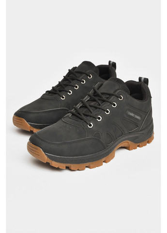 Чорні Осінні кросівки чоловічі чорного кольору на шнурівці Let's Shop