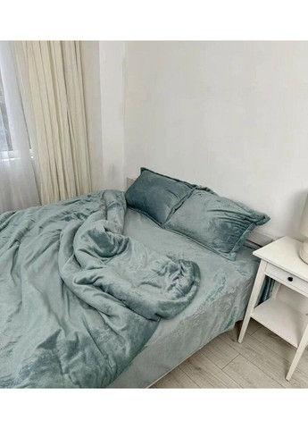 Постільна білизна плюшева євро Home 20842 200х220 см бірюзова DUSHKA (327790642)
