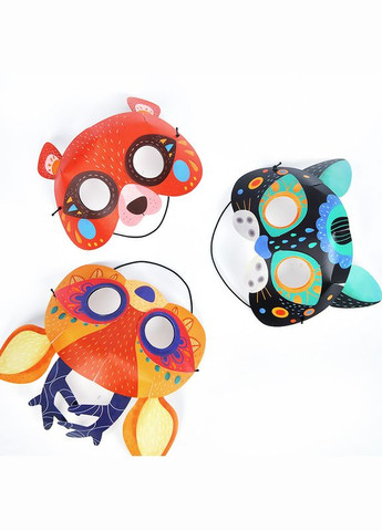 Святкові паперові новорічні карнавальні маски з 3D тваринами, 8 шт ( MD4118 ) для Хелловін MiDeer (340111626)