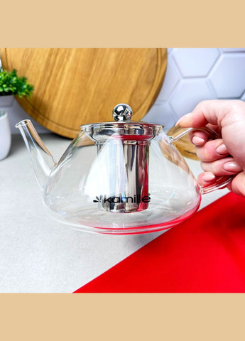 Стеклянный заварочный чайник для газовой плиты 1 л Kamille (316259979)