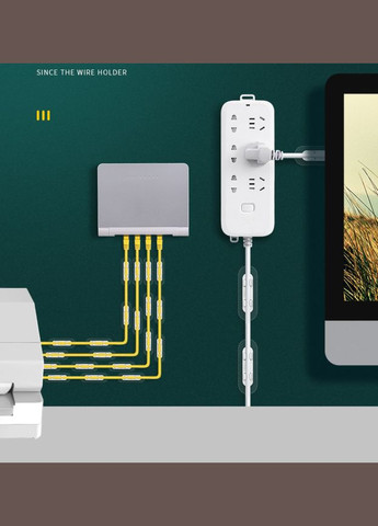 Фиксатор кабеля стяжка для проволоки держатель-клипса 5,6х2 см Белый 15 шт CHOICE (349844106)