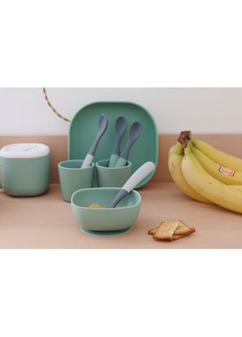 Набор силиконовых ложек 2 шт. 4+ матовый зеленый/серый, арт. 913574 Beaba (369669047)