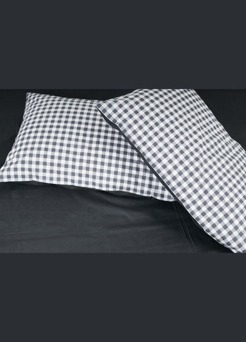 Комплект постільної білизни сімейний 143х210х2 наволочки 2х70х70 Ranforce Elite (MS-820000027) Moon&Star Gray Square (284416028)