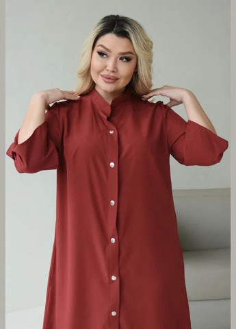 Терракотовое женское платье-рубашка цвет терракот р.50/52 454588 New Trend