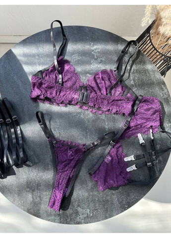 Фіолетовий балконет комплект жіночого білизни | найніжнішим мереживом, Vital-Textile з кісточками поліестер, еластан