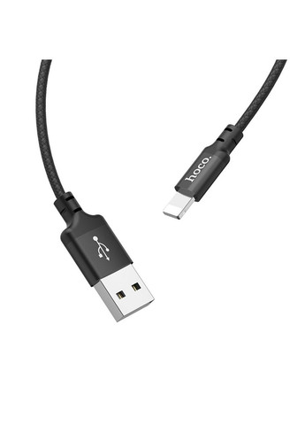 Кабель X14 USB to iP 2A, 1m, nylon, алюминиевые подключения, Black Hoco (300678798)