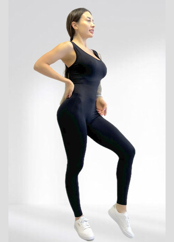 Спортивний жіночий комбінезон для гімнастики йоги фітнесу LILAFIT комбінезон-брюки чорний спортивний нейлон