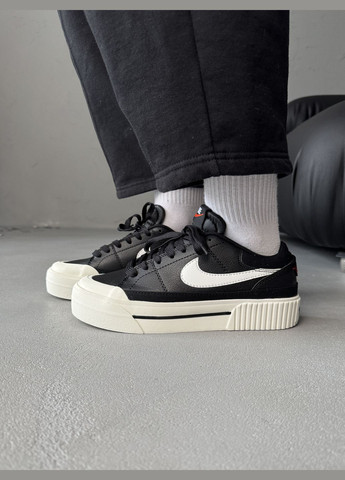 Кросівки жіночі Nike Court Legacy Lift black white | Найк Коурт Легасі чорно-білі No Brand чорно-білі демісезони (316091112)