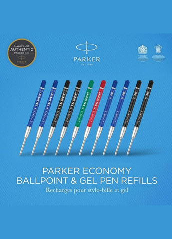 Стержни QuinkFlow шарик. черн. M блистер 2 шт 10 262BK2 Parker (372668818)