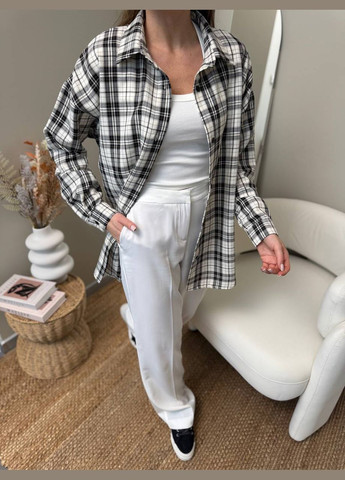 Жіноча сорочка вільного крою в клітинку MonCher (329409089)