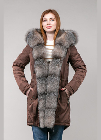 Парка коричневая с мехом блюфроста Chicly Furs (289200748)