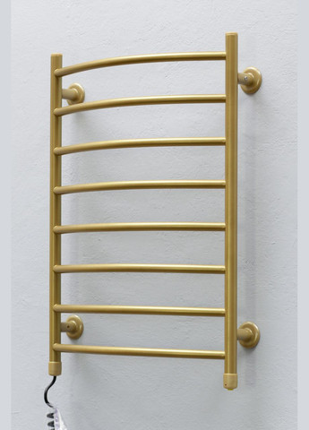 Полотенцесушитель Овал плюс золото металлик левосторонний с кнопочным регуляторомМощностиЗима-Лето Теплий світ (317937518)