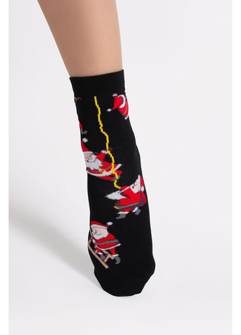 Чорні жіночі бавовняні шкарпетки Giulia новорічні (370626915)
