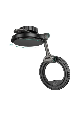 Автомобильный держатель для телефона H77 View folding magnetic ring car holder (center console) Black Metal Gray Hoco (382342044)